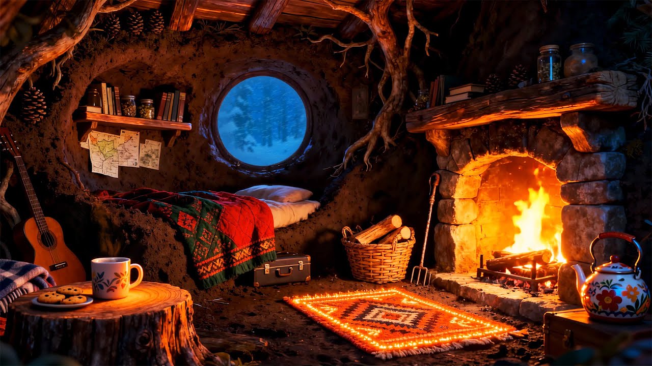 Атмосфера укрытия для глубокого сна - Камин, Метель для сна, Засыпание, от бессонницы