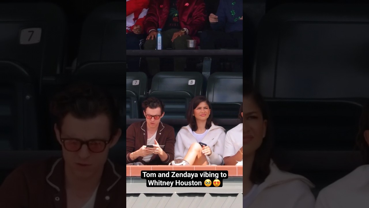 Tom and Zendaya vibing to Whitney Houston at the Indian Wells Tennis Finals Tournament 😍