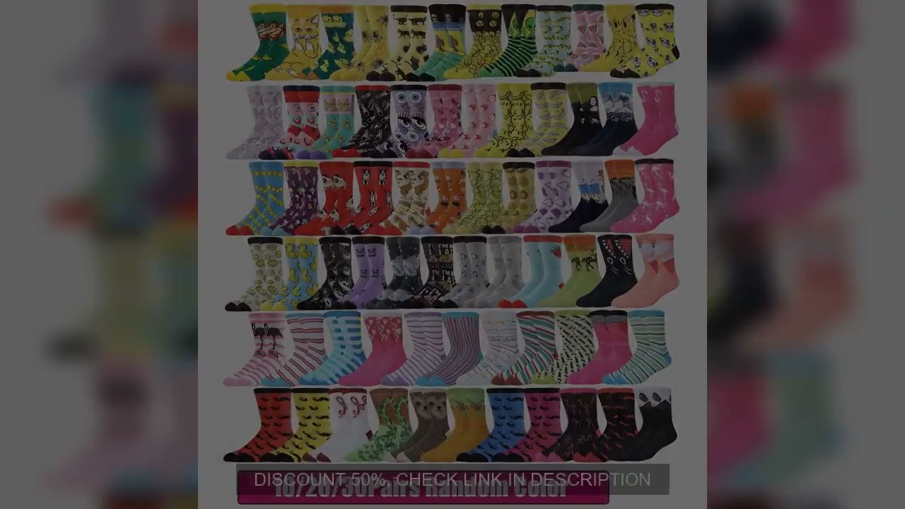 10/20/30Pairs random color happy socks men women crew socks novelty funny  street fashion animal  de