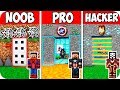 Minecraft NOOB vs PRO vs HACKER : AVENGERS FUTURISTIC HIDDEN BASE BUILD / Minecraft Animation