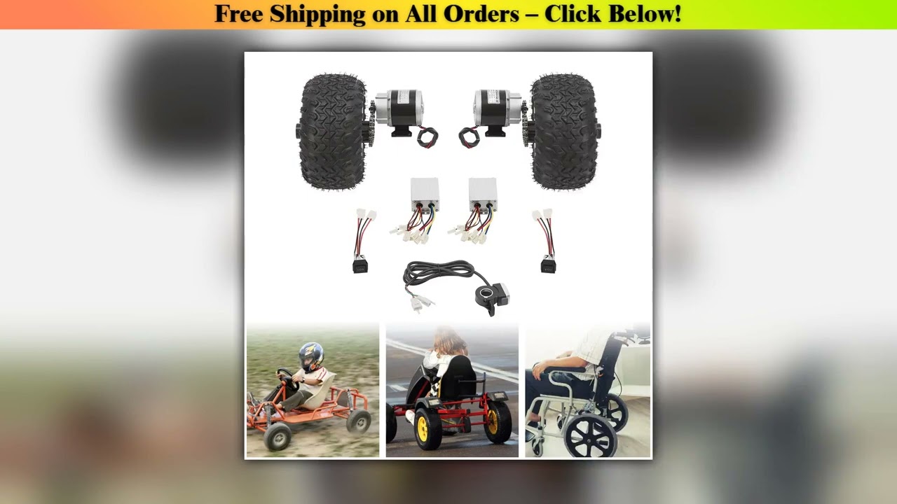 24V/250W 36V/350W Electric Scooter Conversion Kit 10" Dual Wheels Brush Gear Motor Drive Air Wheel