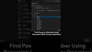 Power of a Number in C using Recursion & Ternary Operator #Recursion #TernaryOperator #clanguage