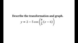 Describe and Graph a Transformation of the Cosine Function (Period Not Pi)