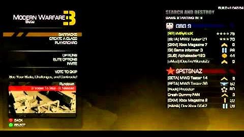 Modern Warfare 3 beta Menu and Pre-Game Lobby!