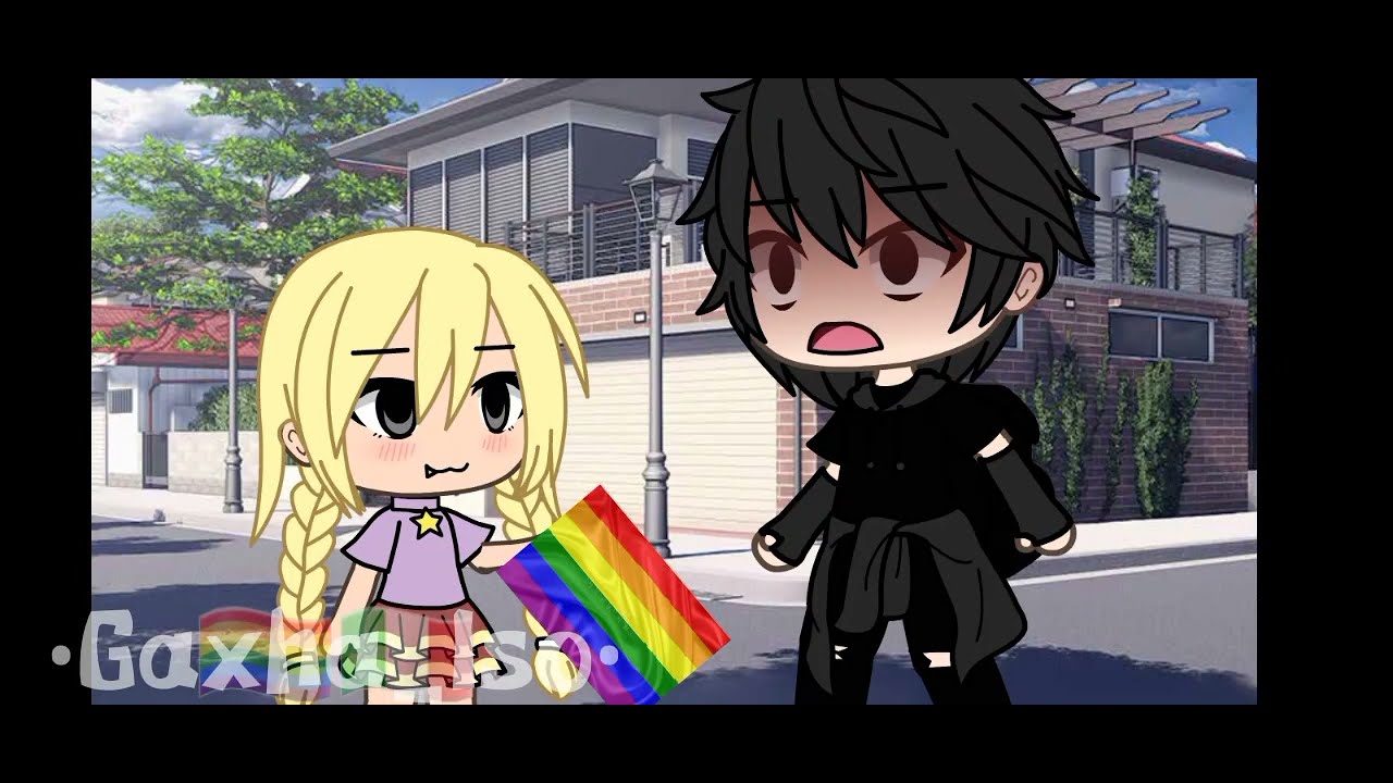 (little girl holding pride flag🏳️‍🌈) ^Trend Gacha Life^ By Gaxha_Iso