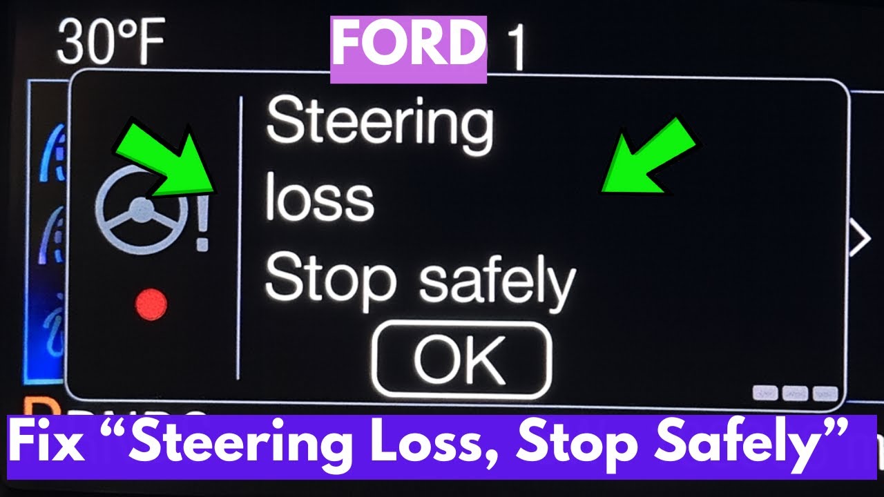 How To Fix Steering Loss Stop Safely Warning In Ford