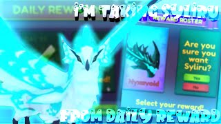 I take Syliru from the daily reward in dragon adventures 🐲🦚(Roblox)