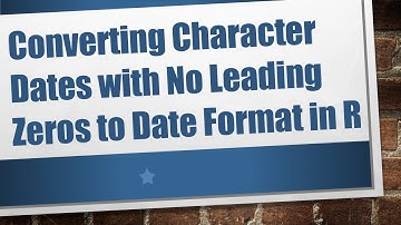 Converting Character Dates with No Leading Zeros to Date Format in R