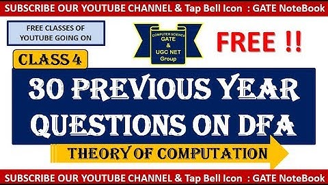 30 GATE Previous Year Questions - Finite Automata  in TOC