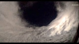 Incredible view from inside the eye of Cat. 5 Hurricane Lee