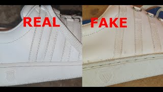 K Swiss sneakers real vs. fake. How to spot counterfeit Kay Swiss shoes