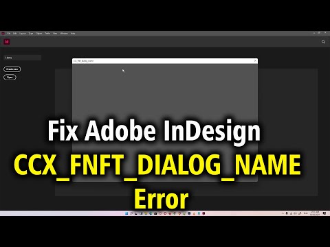How To Fix Adobe InDesign CCX_FNFT_DIALOG_NAME Error
