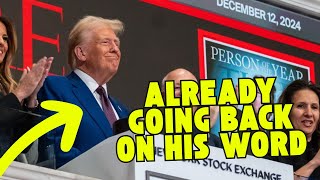 Donald Trump is Already Going Back on His Word to the American People...