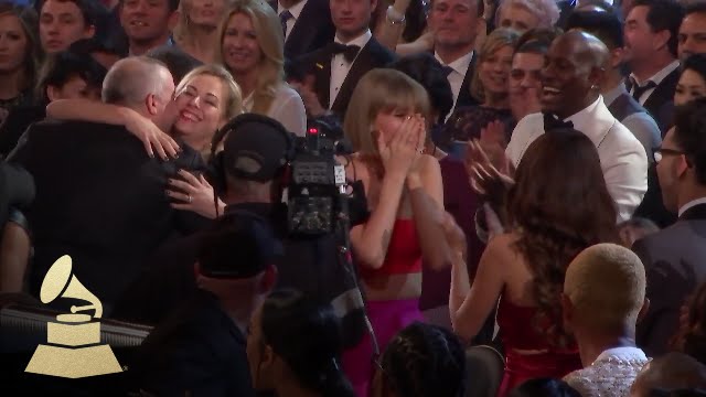 Taylor Swift Reaction | Audience Cam | 58th GRAMMYs - YouTube