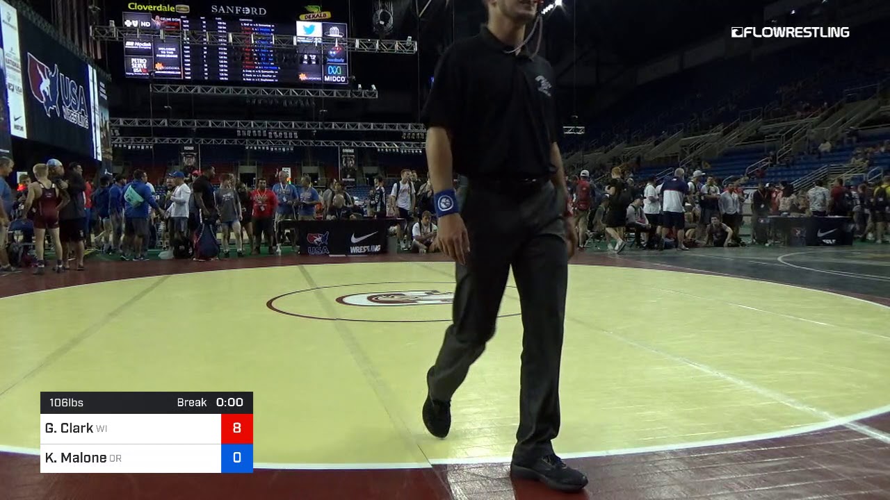 106 Lbs Cons 8 2 Greyson Clark Wisconsin Vs Kolton Malone Oregon YouTube