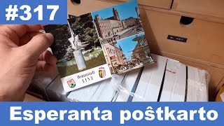 En mia kelo estas skatolo kun mil esperantaj poŝtkartoj | Box with  thousand Esperanto postcards