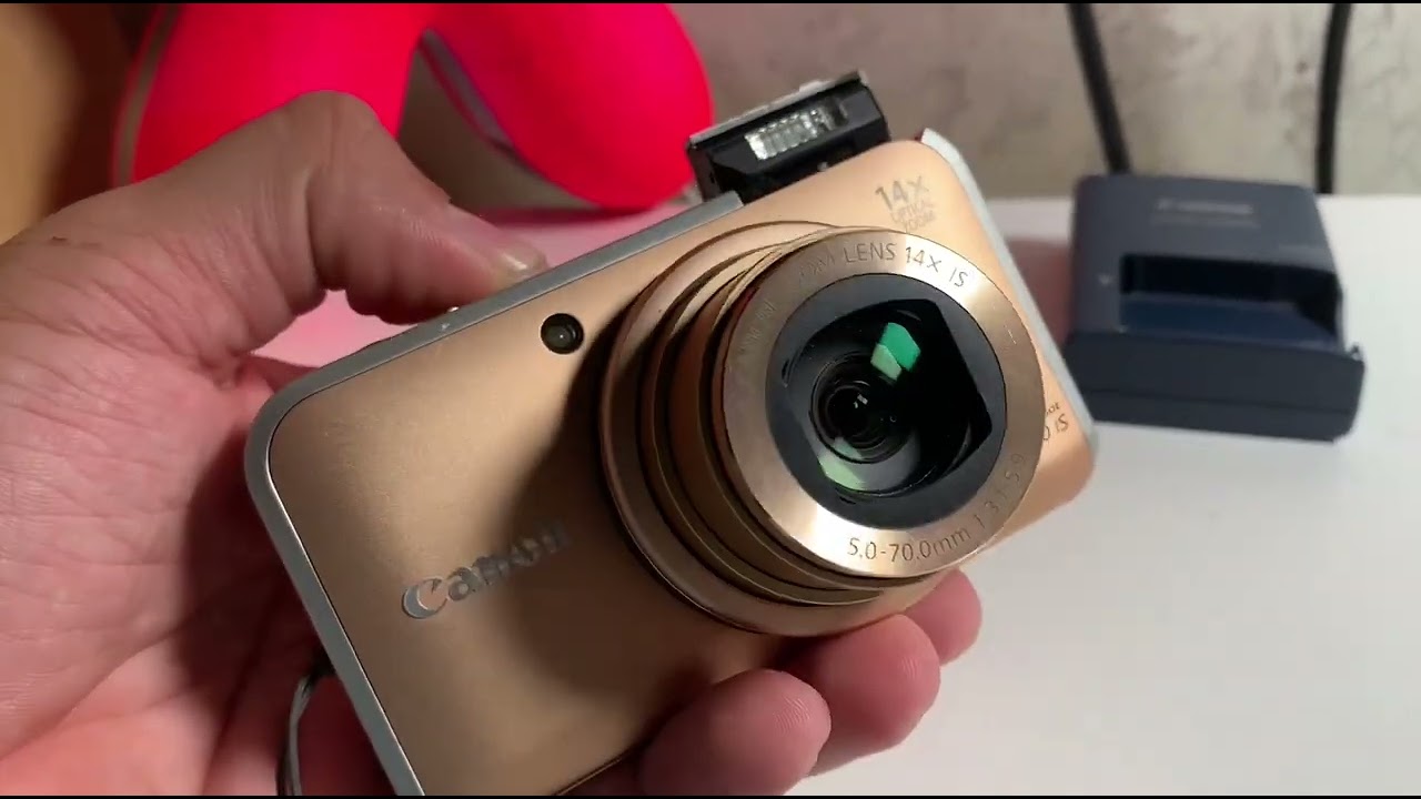 RARE GOLD Canon PowerShot SX210 IS 14.1MP Digital Camera FULLY