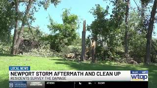 Newport residents cleaning up following Tuesday's storms.