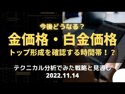 【金価格・白金価格】今後どうなる？ トップ形成を確認する時間帯！？　テクニカル分析でみた見通しと戦略 11月14日（月）