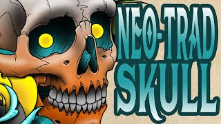 HOW TO DRAW A SKULL: NEOTRADITIONAL TATTOO DESIGN