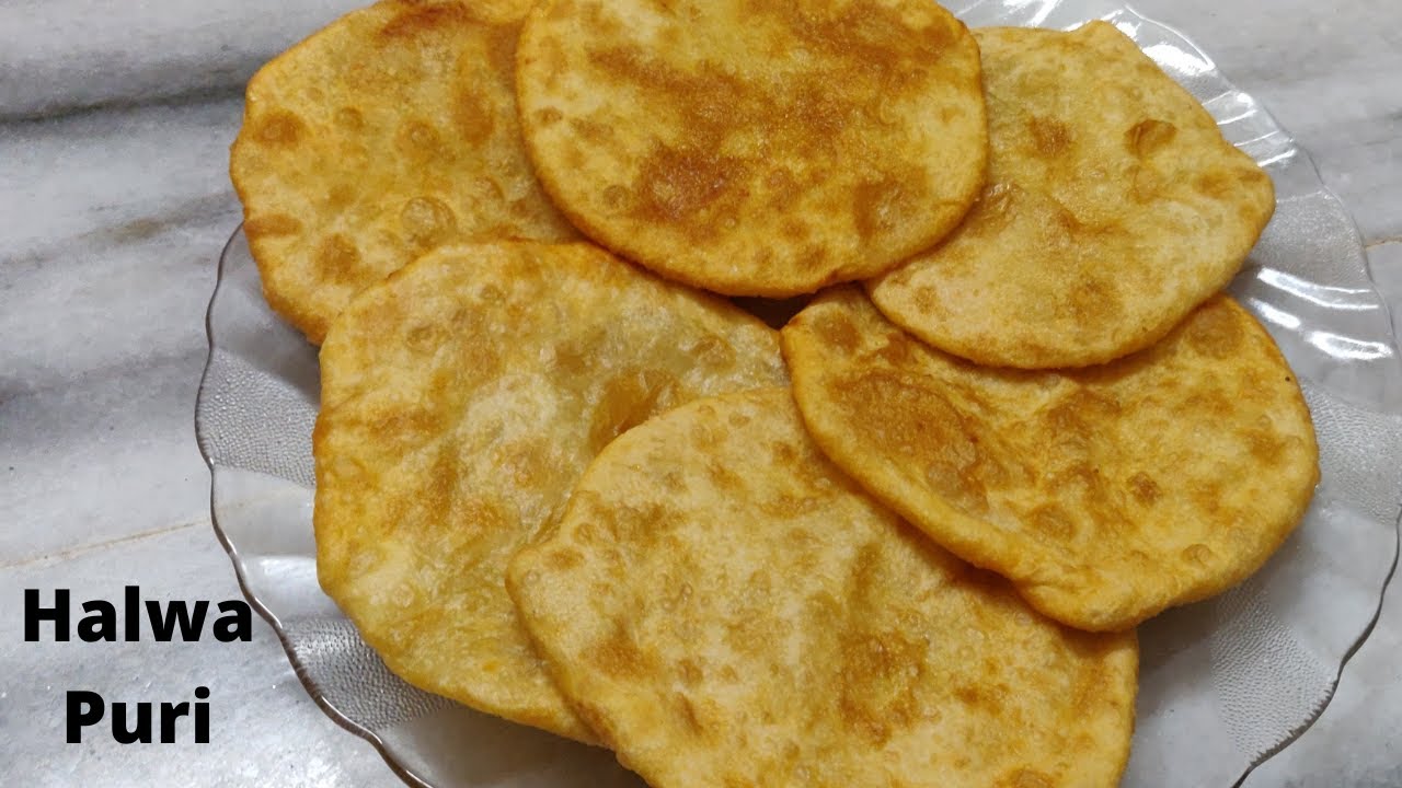 Halwa Puri Halwa stuffed puri Sweet stuffed puri recipe Best halwa puri recipe Cooking