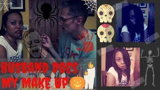 HALLOWEEN SPECIAL | HUSBAND DOES MY MAKE UP