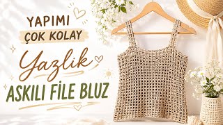 🌿 Very Easy to Make Summer Strappy Mesh Blouse | Crochet Blouse Pattern and Tutorial