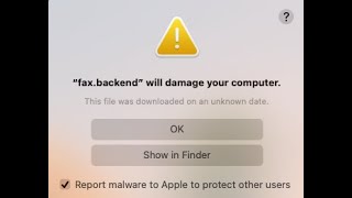 "Fax.backend" will damage your computer - how to remove these pop-ups?