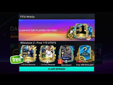 FREE 114-115 UTOTS REWARD!! NEW MYSTERY PLAYER & FREE 1250 GEMS PACK TROPHY TITANS FIFA MOBILE 23
