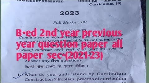 # B•ed 2nd year previous question papers all papers  ranchi university #