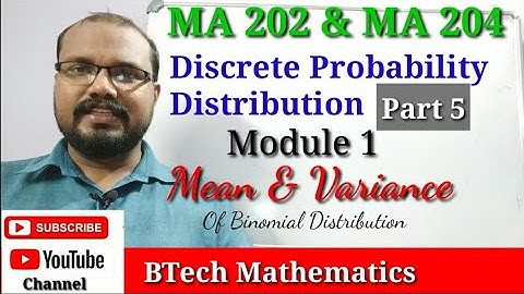 Mean and Variance of Binomial Distribution | Discrete Probability Distribution (Part 5)