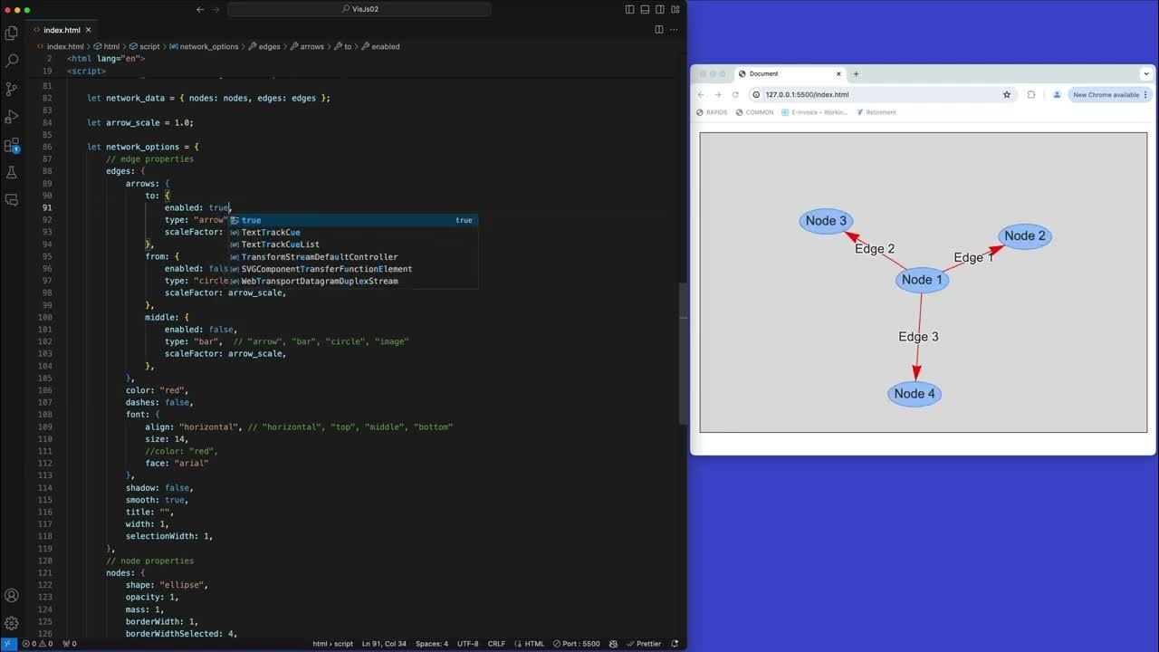 Vis.js Network - nodes, edges, and physics - YouTube
