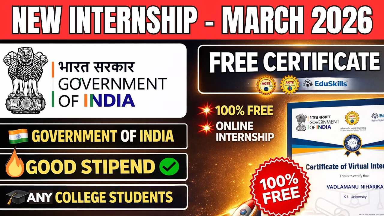🔴 Government of India Internship 2026 | March New Internships | Free ...