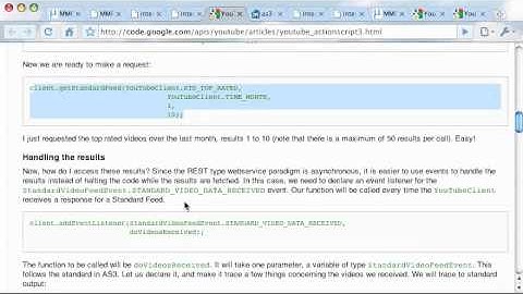 YouTube Flash API Part 1