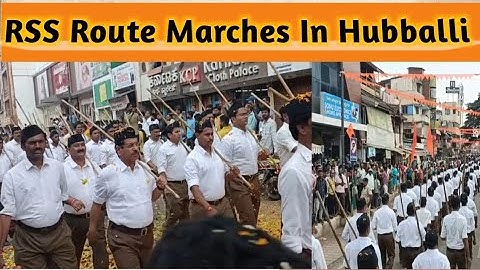 March Past of Rashtriya Swayamsevak Sangh (RSS) volunteers, Including Union minister Pralhad Joshi