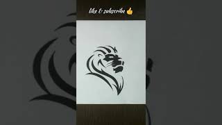 lion tattoo drawing | lion tattoo drawing transition video | tribal lion tattoo | #shorts screenshot 5