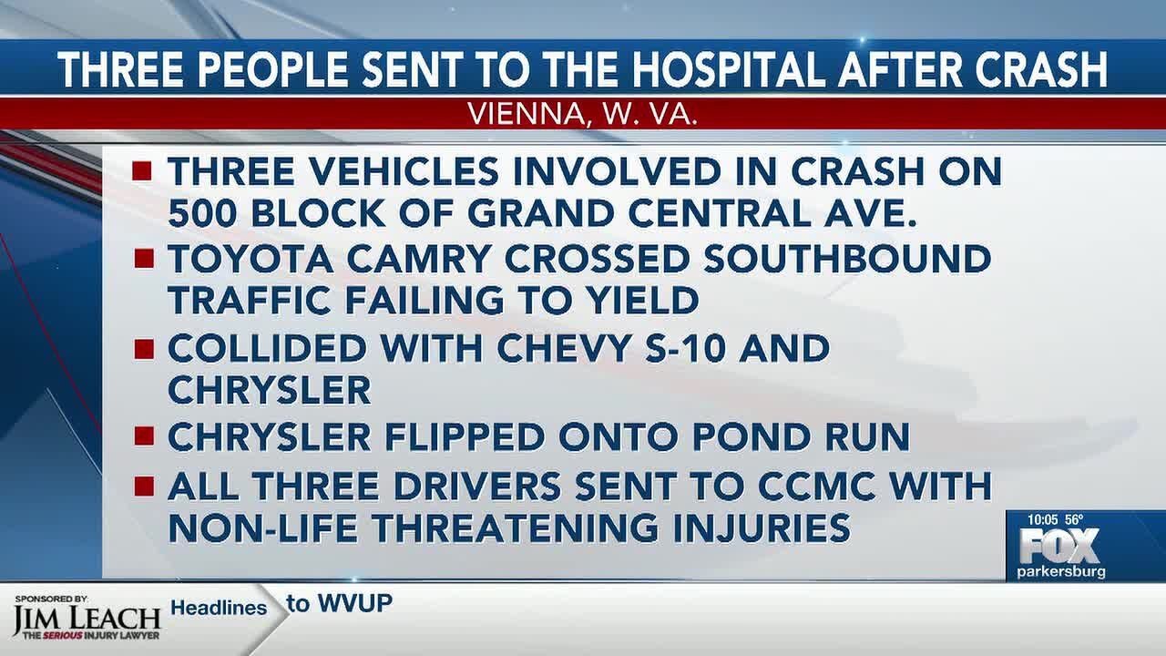 Three sent to the hospital after multi-vehicle accident in Vienna - YouTube