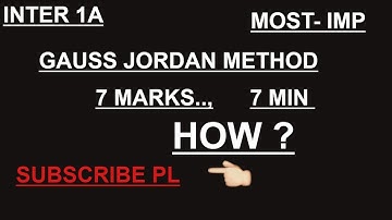 Inter1A// Matrices problems// Gauss Jordan method//most important   Math problem/