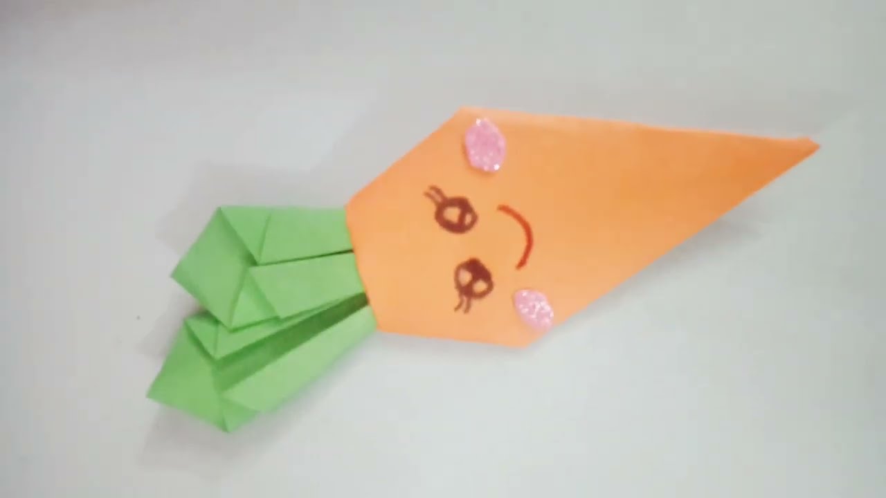 how to make a paper carrot||