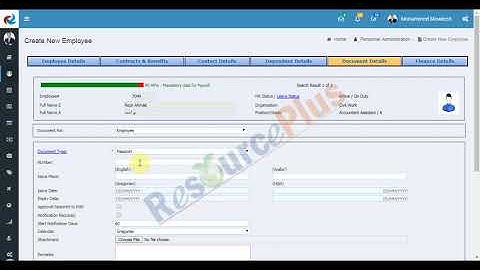 How to create a New Employee in the system in ResourcePlus HRMS application?