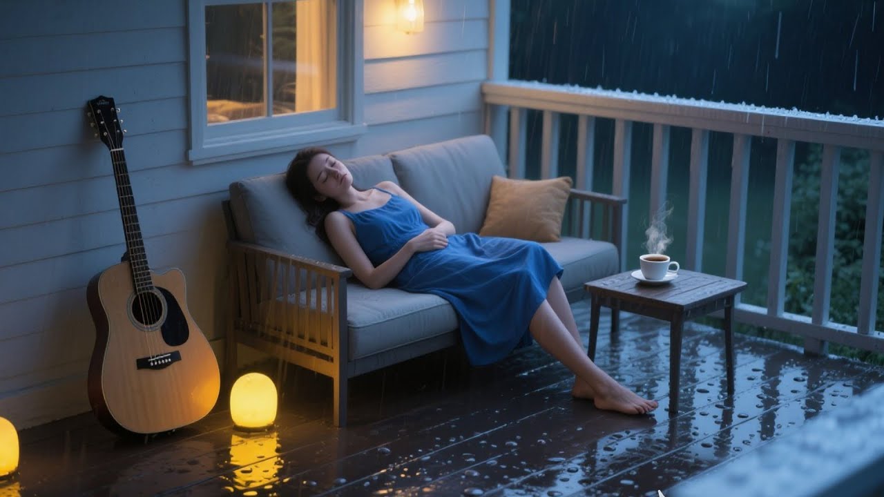 Night Routine Rain Sleep Stream with Piano Music for Evening Rest