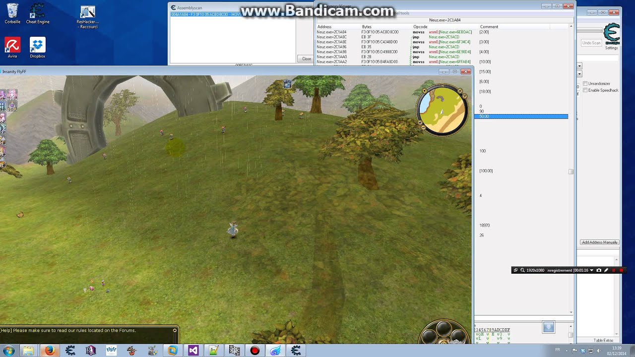Insanity range hack with CE