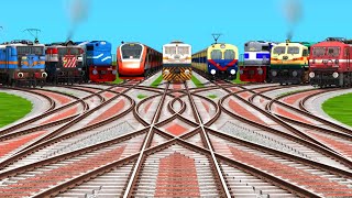 9️⃣ Indian Express Trains Crossing On Cuverd Forked Railway Tracks | Gaming Video | Train Simulator screenshot 2