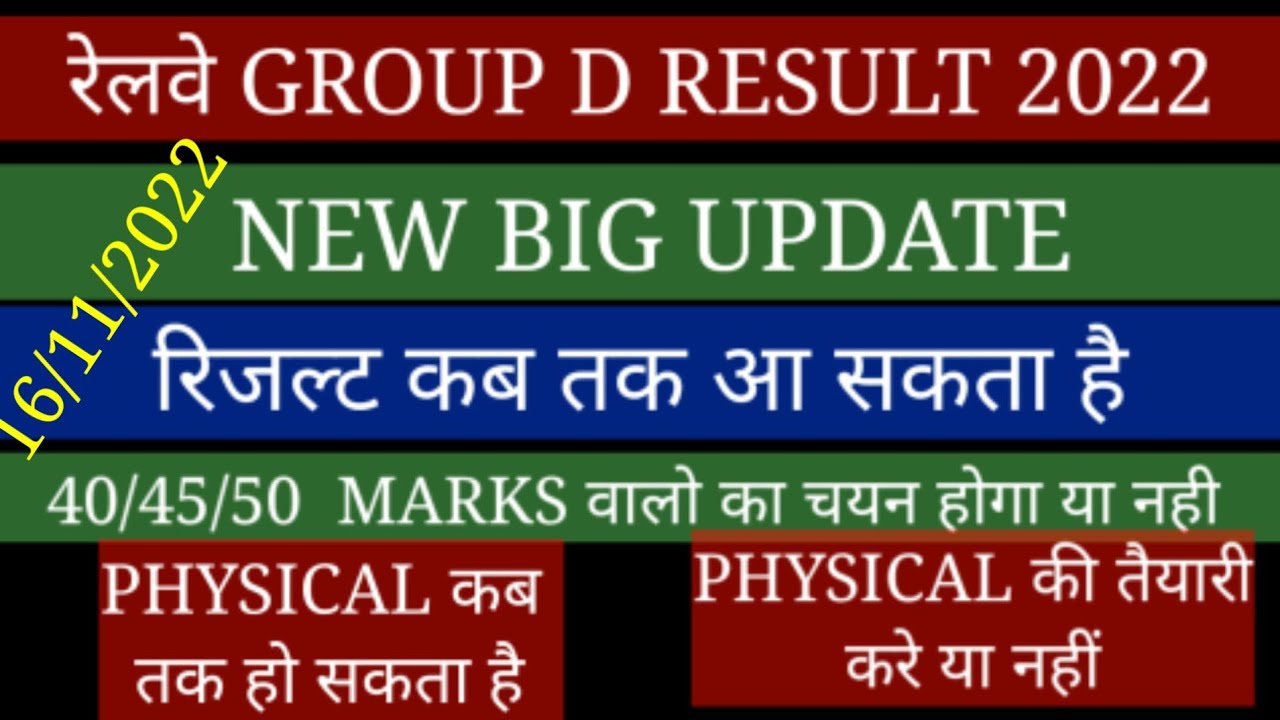 railway group d result 2022 new update 