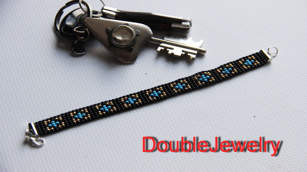 Black and blue bead men's bracelet, for strict but romantic, square pattern bracelet,