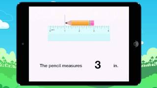 Measuring the length of pencils with a ruler. Example 2