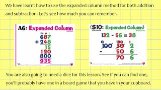Year 3 Mr Baglin Numeracy Addition and Subtraction (expanded column method)
