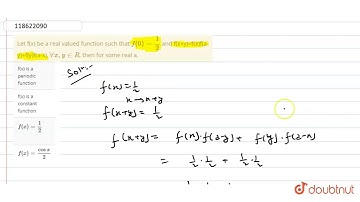 Let f(x) be a real valued function such that `f(0)=1/2` and f(x+y)=f(x)f(a-y)+f(y)f(a-x),