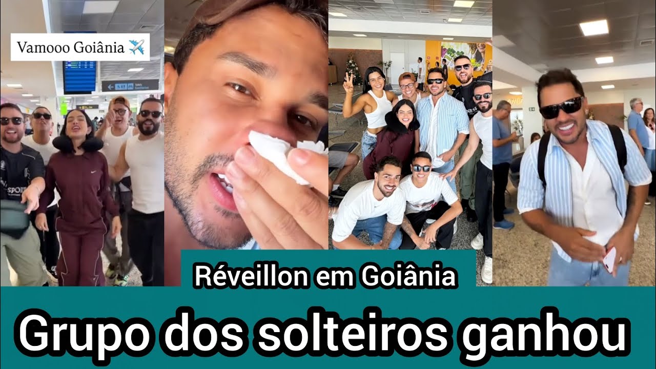 Lucas Guimarães chega no aeroporto pra comemoração dos amigos e irá passar réveillon em Goiânia 