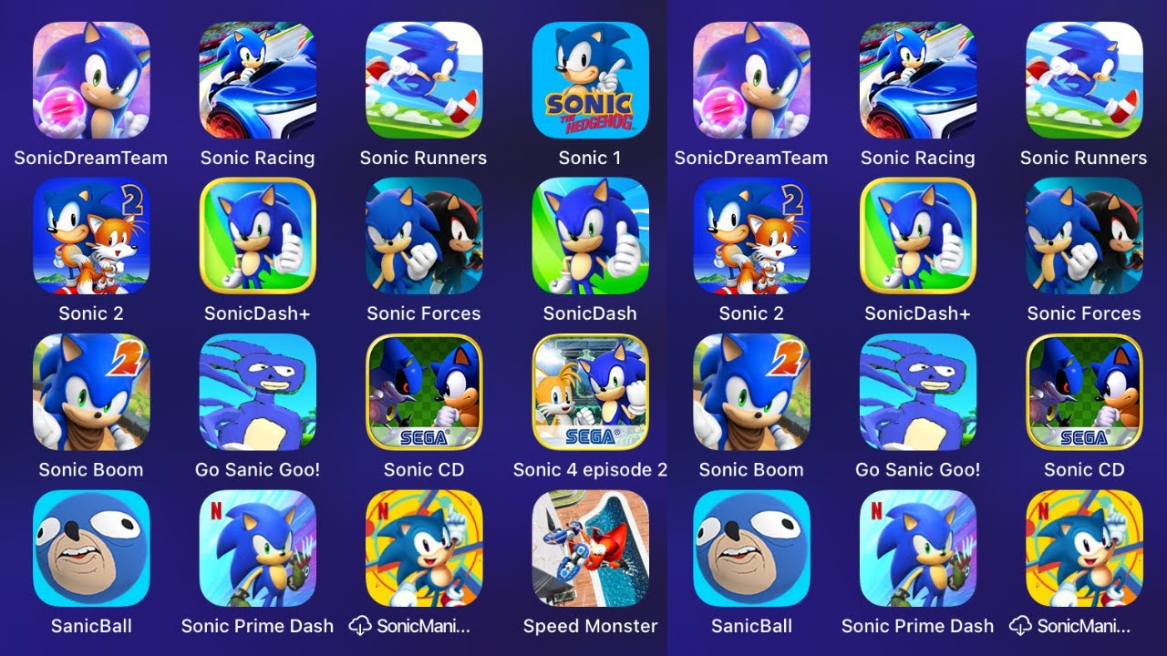 Sonic 1,Sonic Forces,Sonic 2,Sonic Dash,Sonic Racing,Sonic Runners,Sonic Forces,sonic dream team